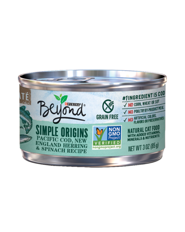 Purina Beyond Simple Origins Pacific Cod, New England Herring & Spinach Recipe Paté Wet Cat Food