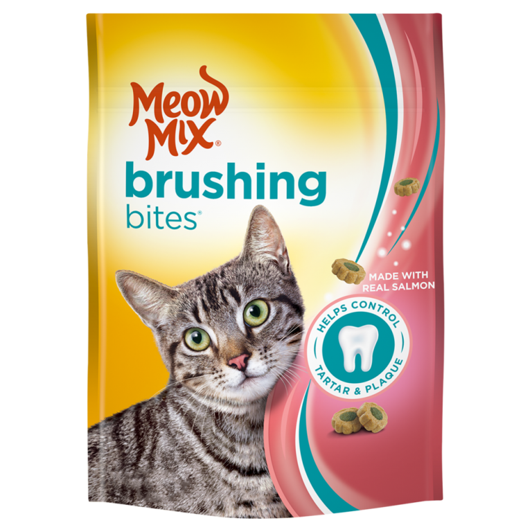 Meow Mix Brushing Bites Real Salmon Dental Cat Treats