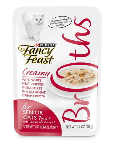 Fancy Feast Broths Creamy With White Chicken & Vegetables Senior Wet Cat Food
