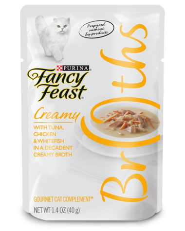 Fancy Feast Broths Creamy With Tuna, Chicken & Whitefish Wet Cat Food