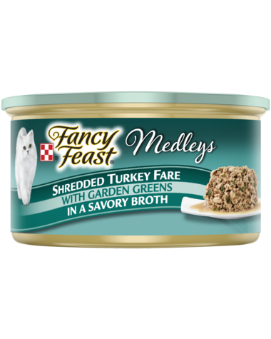 Fancy Feast Medleys Shredded Turkey Fare With Garden Greens In Broth Wet Cat Food