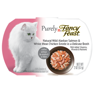 Fancy Feast Purely Natural Wild Alaskan Salmon & White Meat Chicken Entrée In Broth Wet Cat Food