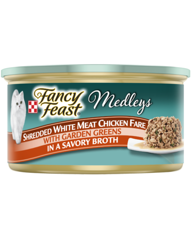 Fancy Feast Medleys Shredded White Meat Chicken Fare With Garden Greens In Broth Wet Cat Food