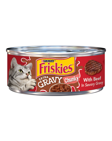 Friskies Extra Gravy Chunky Beef In Savory Gravy Wet Cat Food
