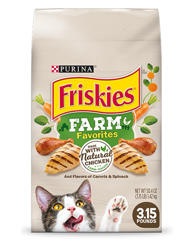 Friskies Farm Favorites Natural Chicken, Carrots & Spinach Dry Cat Food
