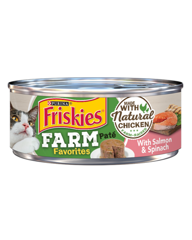 Friskies Farm Favorites Salmon & Spinach Paté Wet Cat Food