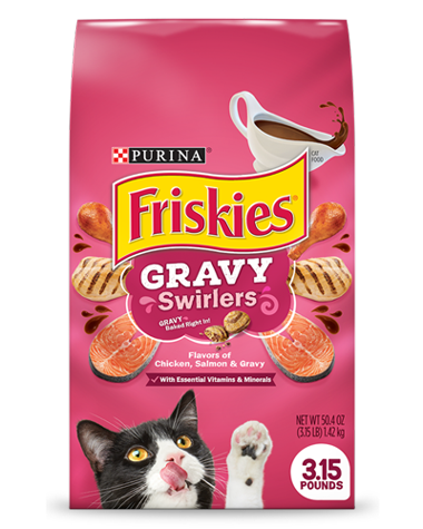 Friskies Gravy Swirlers Chicken, Salmon & Gravy Dry Cat Food