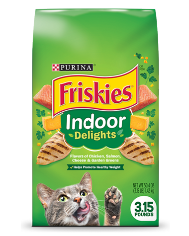 Friskies Indoor Delights Chicken, Salmon, Cheese & Garden Greens Dry Cat Food