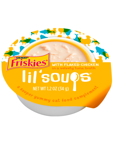 Friskies Lil’ Soups Flaked Chicken In Tuna Broth Wet Cat Food