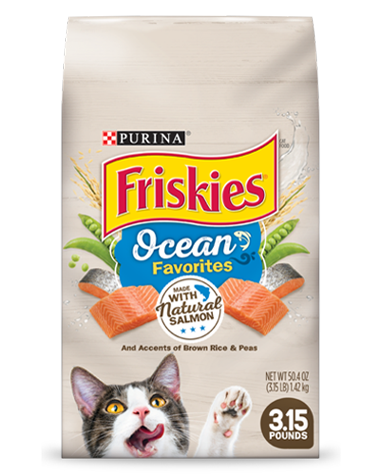 Friskies Ocean Favorites Salmon, Brown Rice & Peas Dry Cat Food
