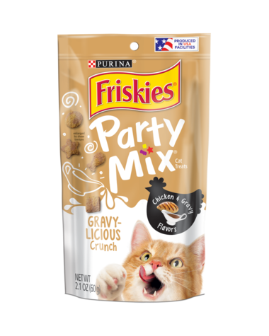 Friskies Party Mix Gravy-licious Chicken & Gravy Crunchy Cat Treats