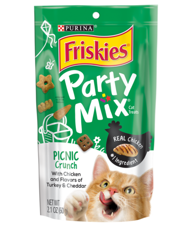 Friskies Party Mix Picnic Chicken, Turkey & Cheddar Crunchy Cat Treats