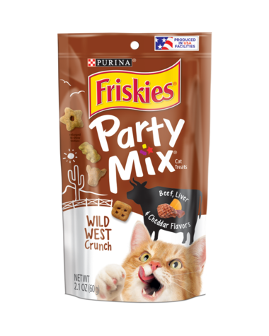 Friskies Party Mix Wild West Beef, Liver & Cheddar Crunchy Cat Treats