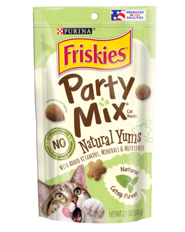 Friskies Party Mix Natural Yums Real Catnip Cat Treats