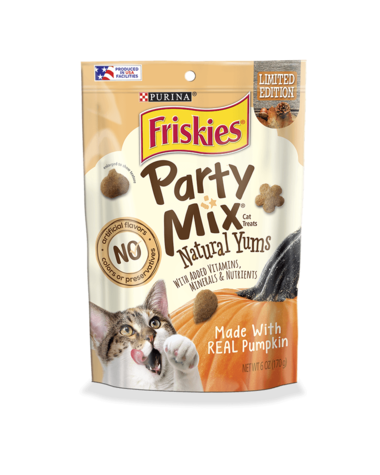 Friskies Party Mix Natural Yums Real Pumpkin Cat Treats