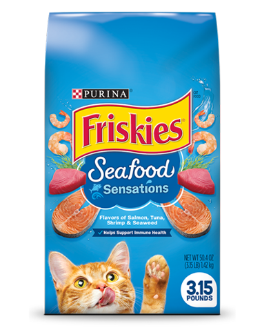 Friskies Seafood Sensations Salmon, Tuna, Shrimp & Seaweed Dry Cat Food