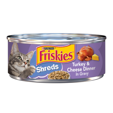 Friskies Shreds Turkey & Cheese Dinner In Gravy Wet Cat Food