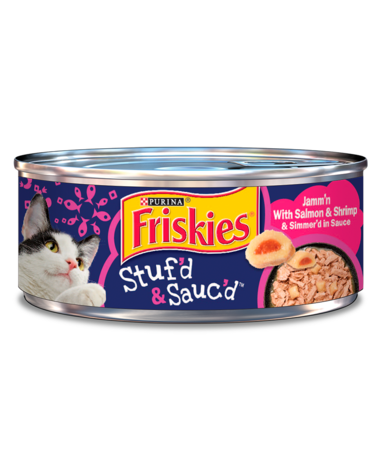 Friskies Stuf’d & Sauc’d Jamm’n With Salmon & Shrimp & Simmer’d In Sauce Wet Cat Food