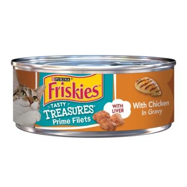Friskies Tasty Treasures Prime Filets Chicken In Gravy With Liver Wet Cat Food