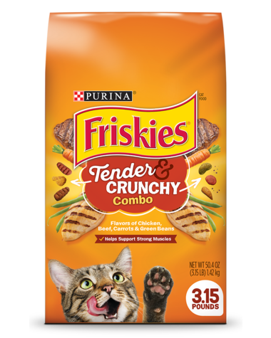Friskies Tender & Crunchy Combo Chicken, Beef, Carrots & Green Beans Dry Cat Food