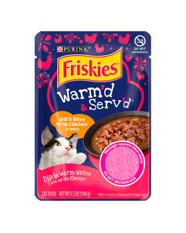 Friskies Warm’d & Serv’d Grill’d Bites Chicken In Gravy Wet Cat Food