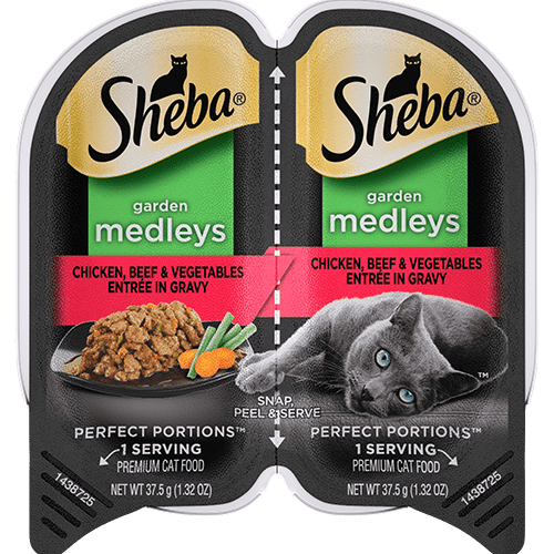 Sheba Garden Medleys Chicken, Beef & Vegetables Entrée In Gravy Wet Cat Food