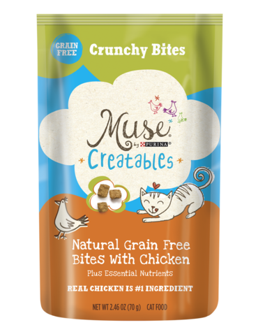 Muse Creatables Natural Grain Free Bites With Chicken Dry Cat Food