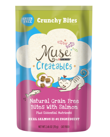 Muse Creatables Natural Grain Free Bites With Salmon Dry Cat Food