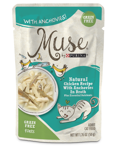 Muse Grain Free Filets Natural Chicken Recipe With Anchovies In Broth Wet Cat Food