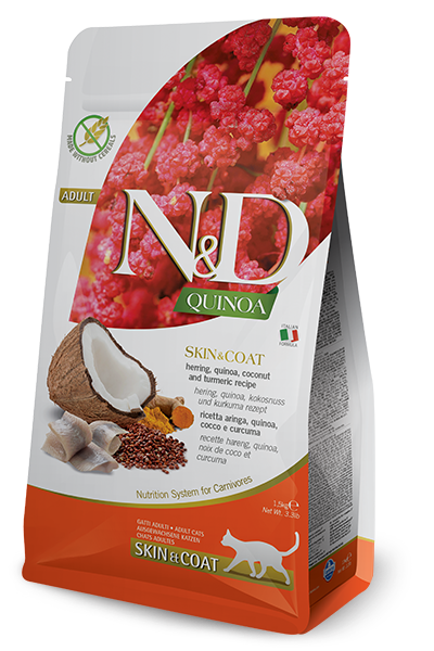 Farmina N&D Quinoa Skin & Coat Herring, Quinoa, Coconut & Turmeric Recipe Dry Cat Food