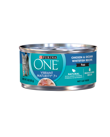 Purina ONE Vibrant Maturity 7+ Chicken & Ocean Whitefish Recipe Paté Wet Cat Food