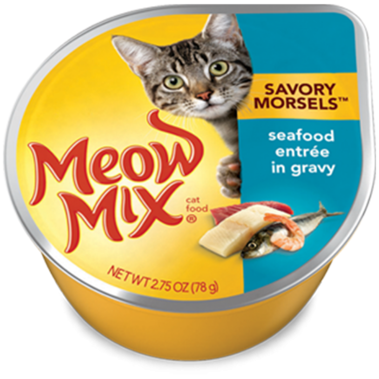 Meow Mix Savory Morsels Seafood Entrée In Gravy Wet Cat Food