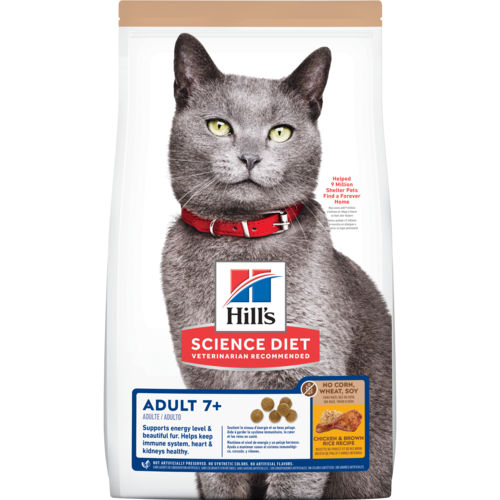Hill’s Pet Science Diet Adult 7+ Chicken & Brown Rice Recipe Dry Cat Food