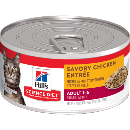 Hill’s Pet Science Diet Adult 1-6 Savory Chicken Entrée Wet Cat Food