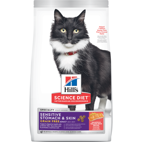 Hill’s Pet Science Diet Adult Sensitive Stomach & Skin Salmon & Yellow Peas Recipe Dry Cat Food