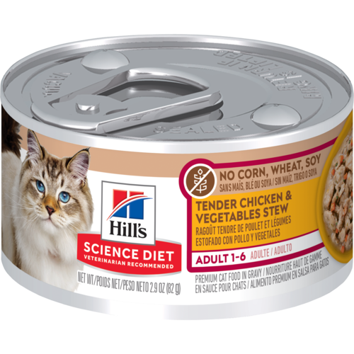Hill’s Pet Science Diet Adult 1-6 Tender Chicken & Vegetables Stew Wet Cat Food