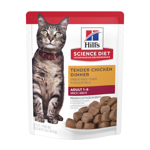 Hill’s Pet Science Diet Adult 1-6 Tender Chicken Dinner Pouch Wet Cat Food