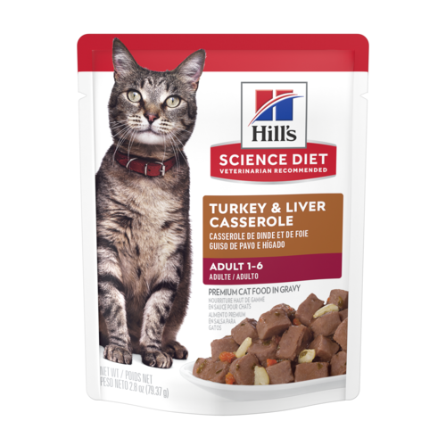 Hill’s Pet Science Diet Adult 1-6 Turkey & Liver Casserole Wet Cat Food