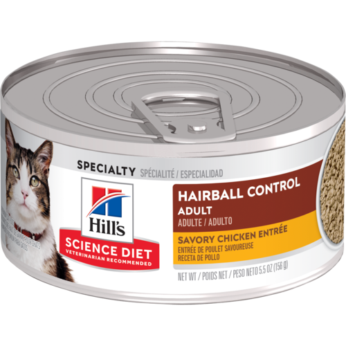 Hill’s Pet Science Diet Adult Hairball Control Savory Chicken Entrée Wet Cat Food
