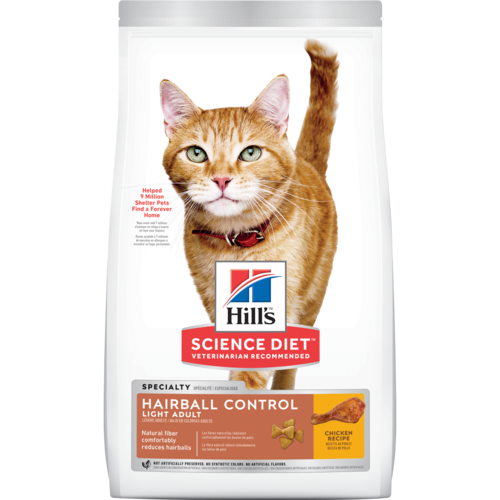 Hill’s Pet Science Diet Adult Hairball Control Light Chicken Recipe Dry Cat Food