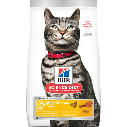 Hill’s Pet Science Diet Adult Urinary Hairball Control Chicken Recipe Dry Cat Food