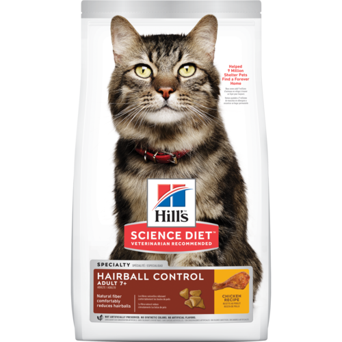 Hill’s Pet Science Diet Adult 7+ Hairball Control Chicken Recipe Dry Cat Food
