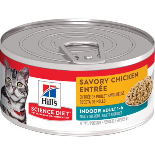 Hill’s Pet Science Diet Indoor Adult 1-6 Savory Chicken Entrée Wet Cat Food