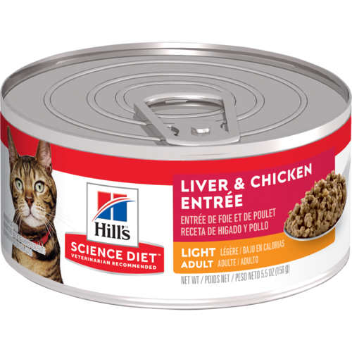 Hill’s Pet Science Diet Adult Liver & Chicken Entrée Light Wet Cat Food
