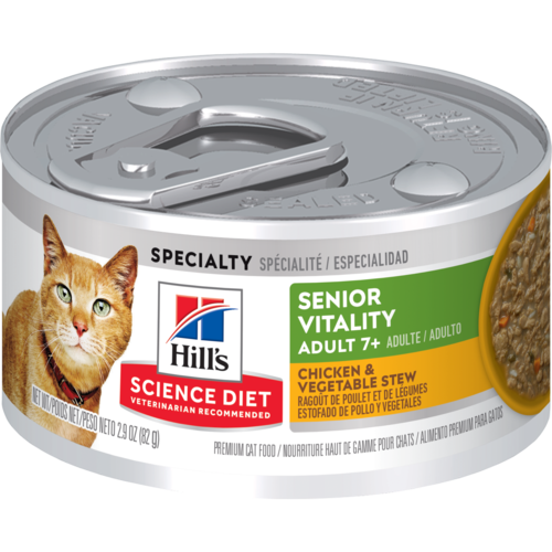 Hill’s Pet Science Diet Senior Vitality Adult 7+ Chicken & Vegetable Stew Wet Cat Food