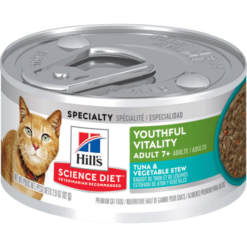 Hill’s Pet Science Diet Adult 7+ Youthful Vitality Tuna & Vegetable Stew Wet Cat Food