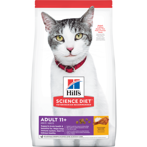 Hill’s Pet Science Diet Adult 11+ Chicken Recipe Dry Cat Food