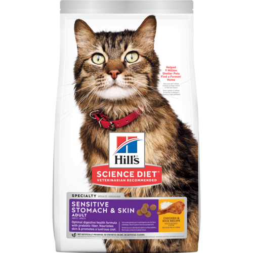 Hill’s Pet Science Diet Adult Sensitive Stomach & Skin Chicken & Rice Recipe Dry Cat Food