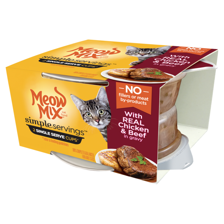 Meow Mix Simple Servings Real Chicken & Beef In Gravy Wet Cat Food