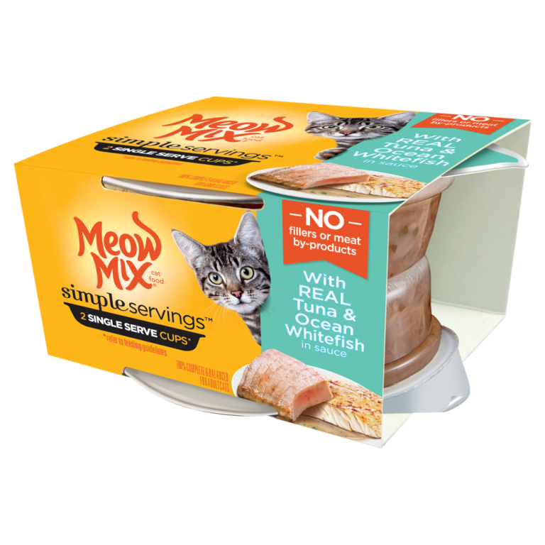 Meow Mix Simple Servings Real Tuna & Ocean Whitefish In Sauce Wet Cat Food